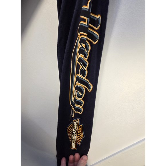 Harley-Davidson Long Sleeves T-Shirt Black Hanes Beefy-T Size Small RPM Saguenay - Picture 6 of 11